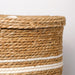 Cotton/Bulrush Basket with Lid Large - Cream
