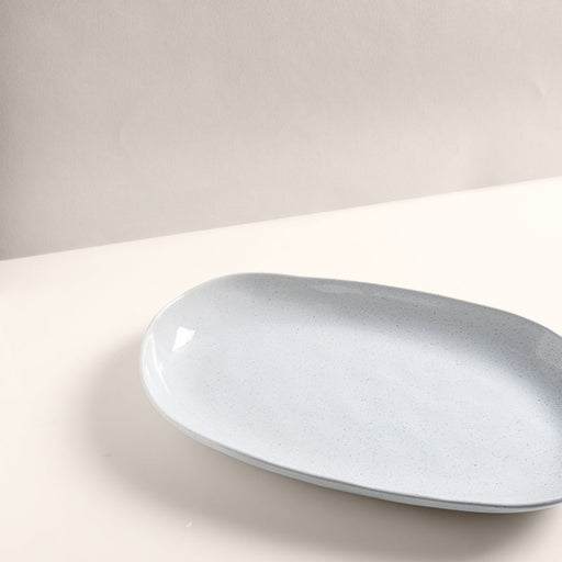Ecology Speckle Milk Oval Shallow Bowl