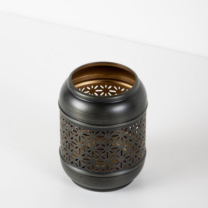 Metal Tea Light Candle Holder - Zinc/Gold Linear