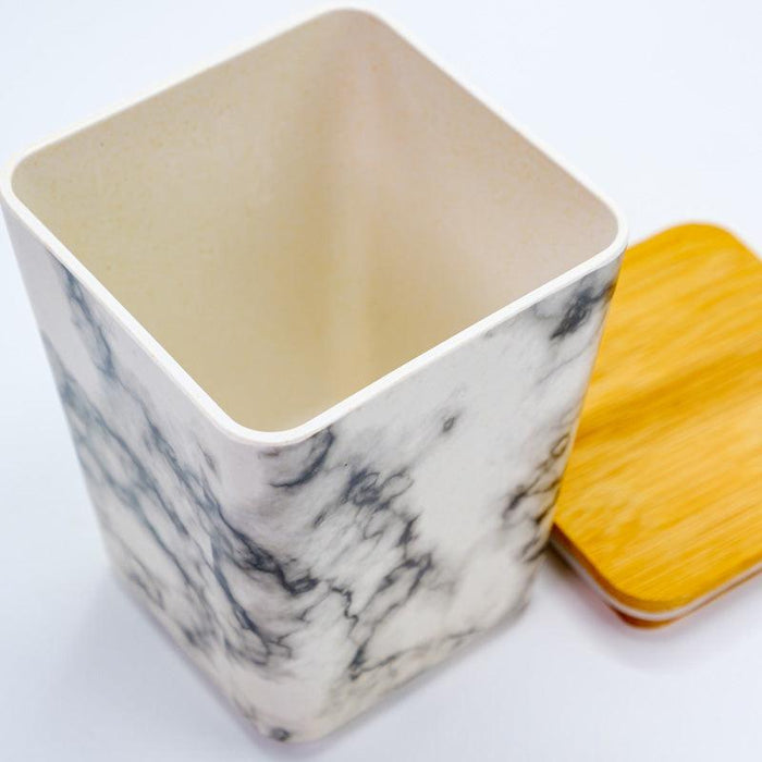 Square Storage Canister (with a bamboo lid) - Marble