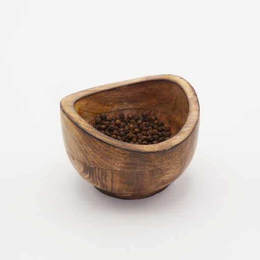 Terra Mango Wood Small Curved Bowl - dark