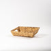 Water Hyacinth Fishbone Weave Slanted Basket Tray with Handles