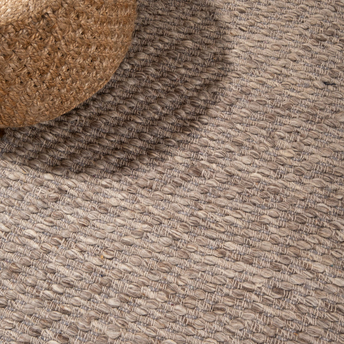 Wool Carpet Sahara - Grey & Brown Weave