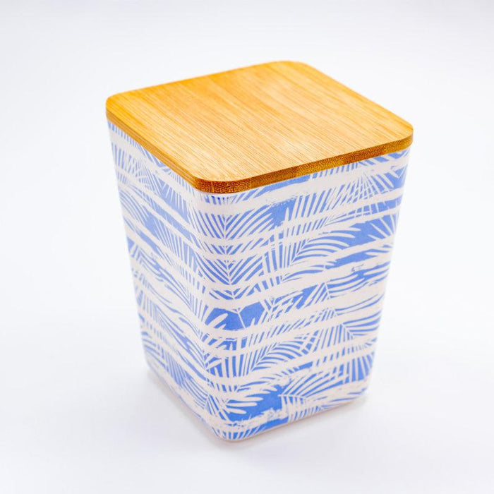 Square Storage Canister (with a bamboo lid) - Palm Leaf