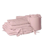 200 Thread Count 100% Cotton 7 Piece Cot Bedding Bundle Dusty Pink