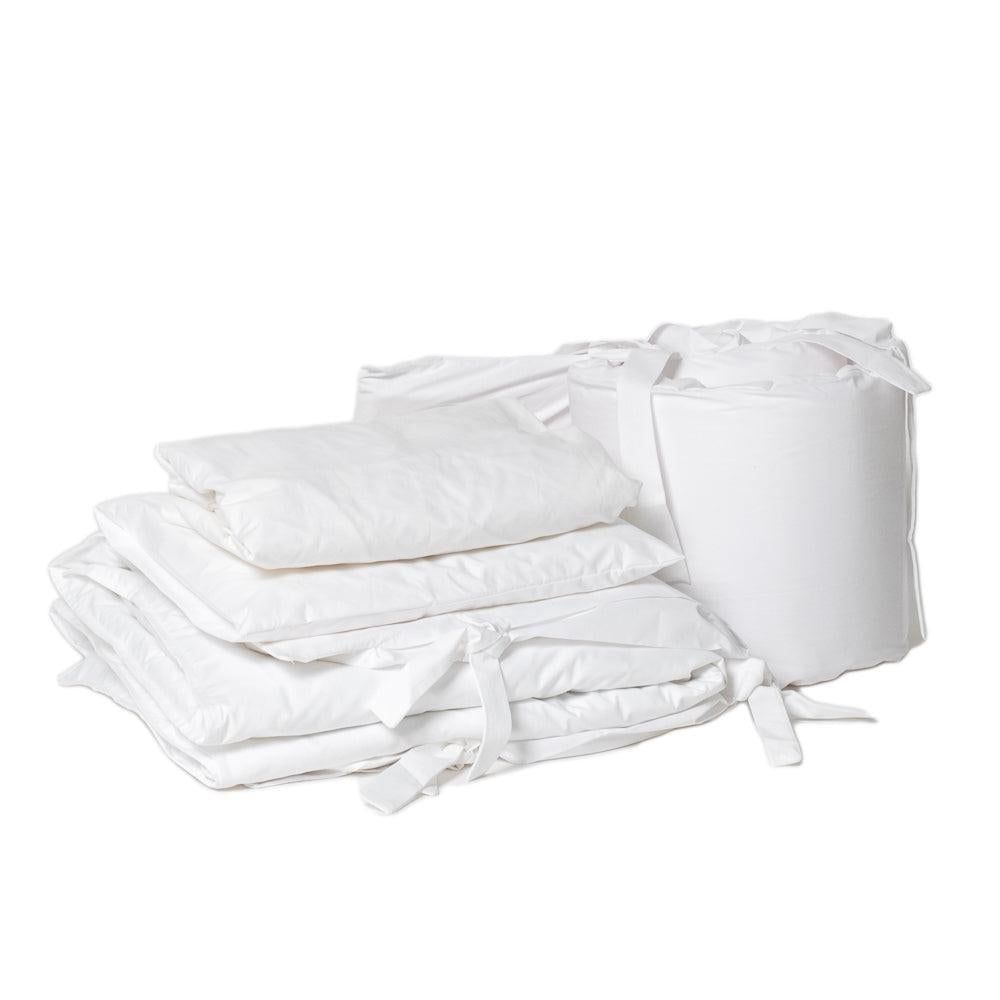 7 Piece Cot Bedding Bundle | White