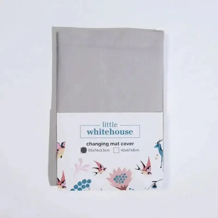 9 Piece Cot Bedding Set (Large Change Mat) - Light Grey-Cot Bedding Sets-Little Whitehouse