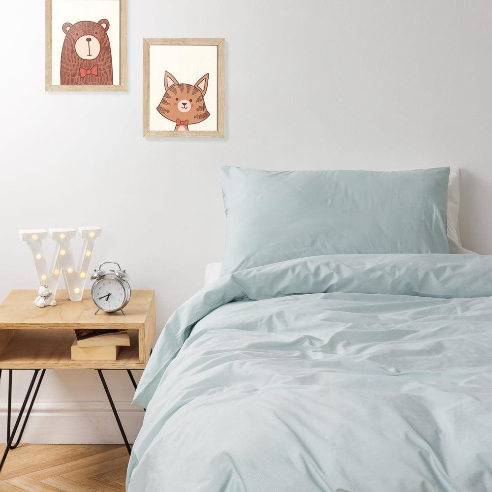 100% Cotton Kids Duvet Cover Set Duck Egg-Duvet Cover Set