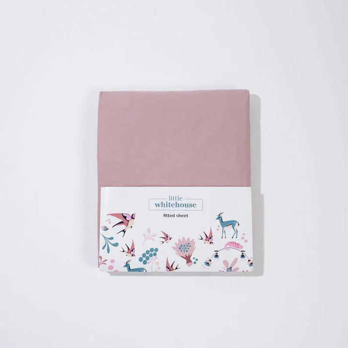Fitted Sheet - Dusty Pink | Single, Three Quarter & Double-Bed Sheets-Little Whitehouse