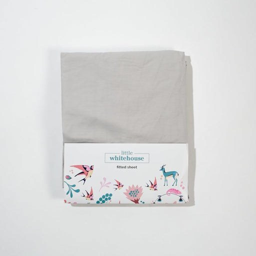 Little Whitehouse Fitted Sheet - Light Grey | Single, Three Quarter & Double