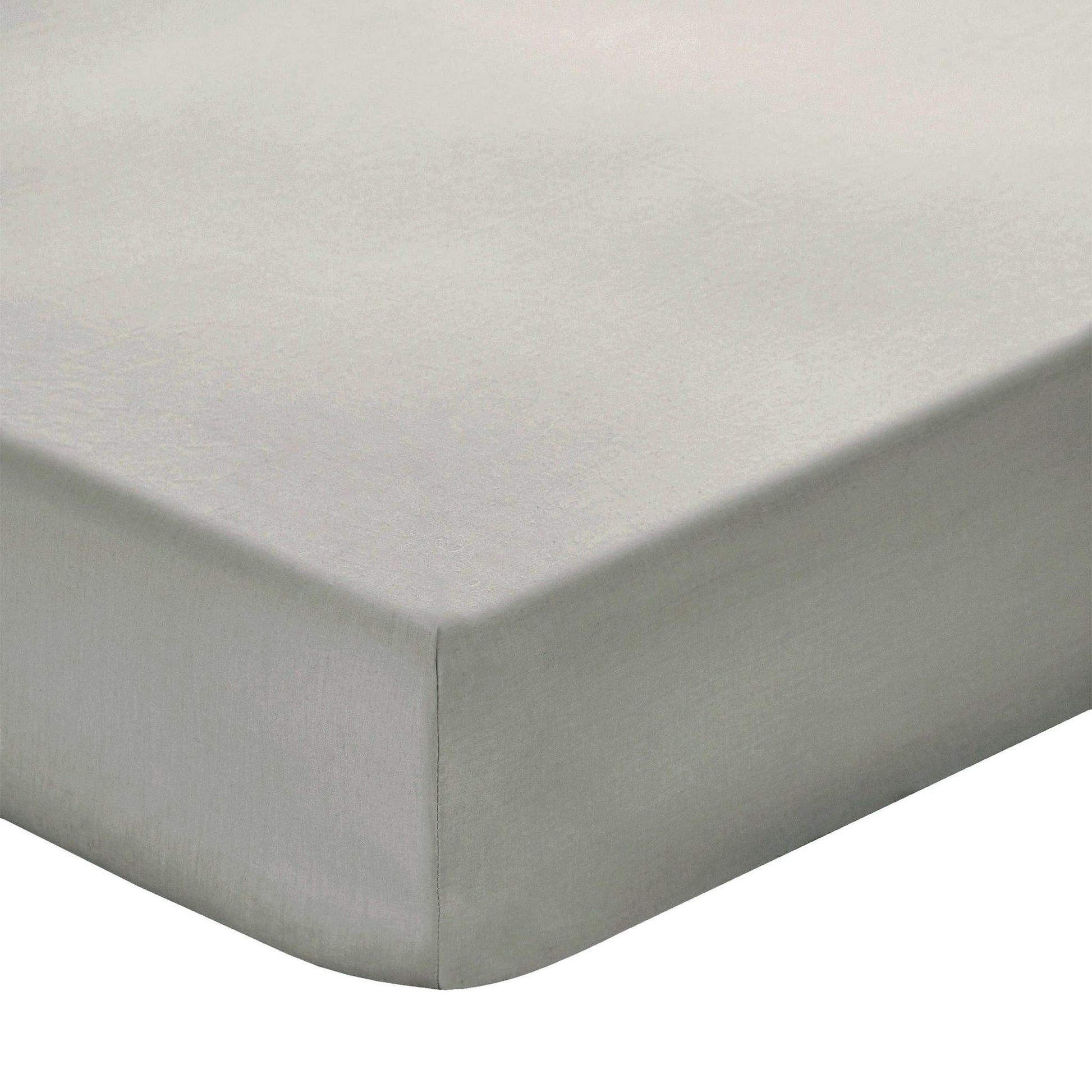 Cotton 200 Thread Count Fitted Sheet - Light Grey