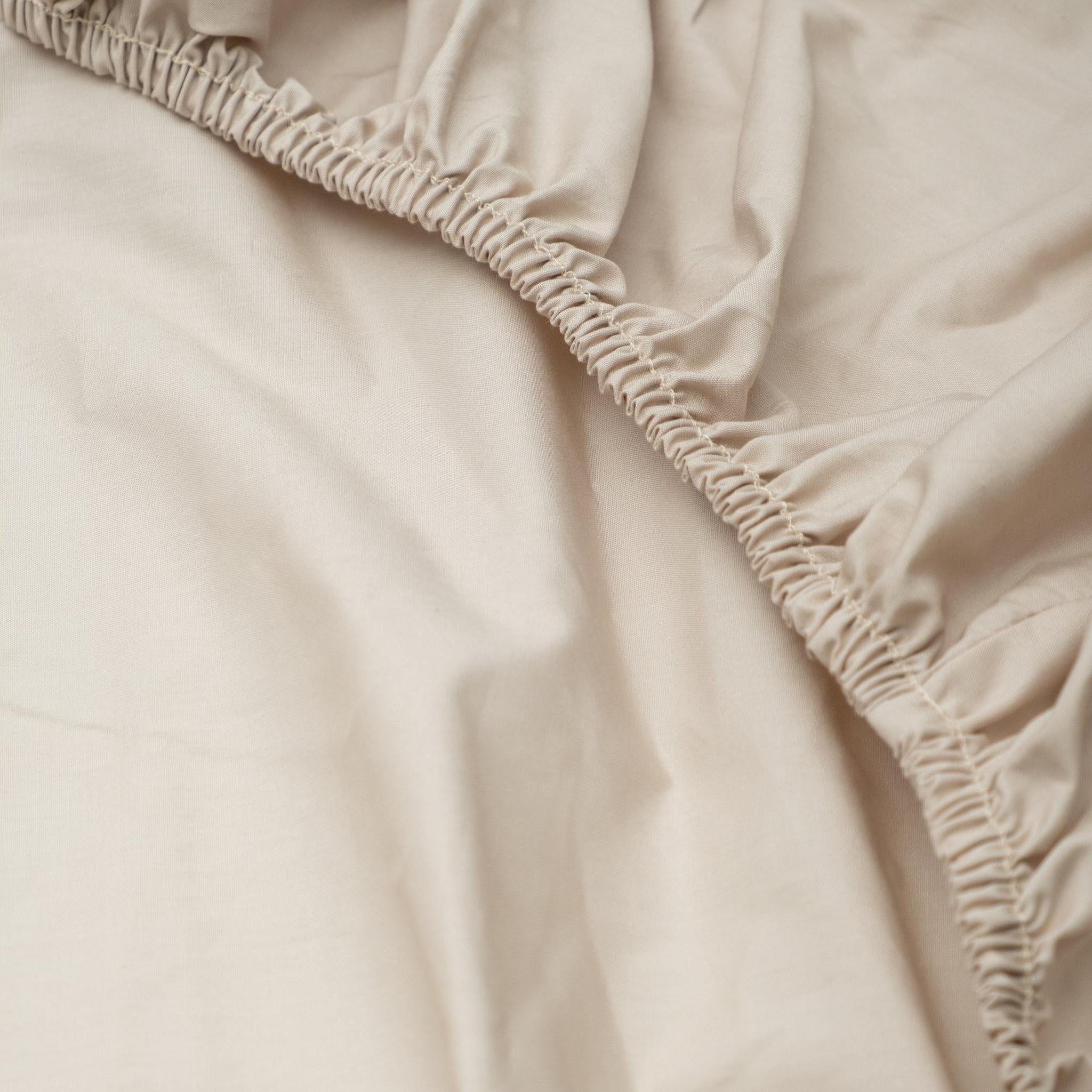 Cotton 200 Thread Count Fitted Sheet - Stone
