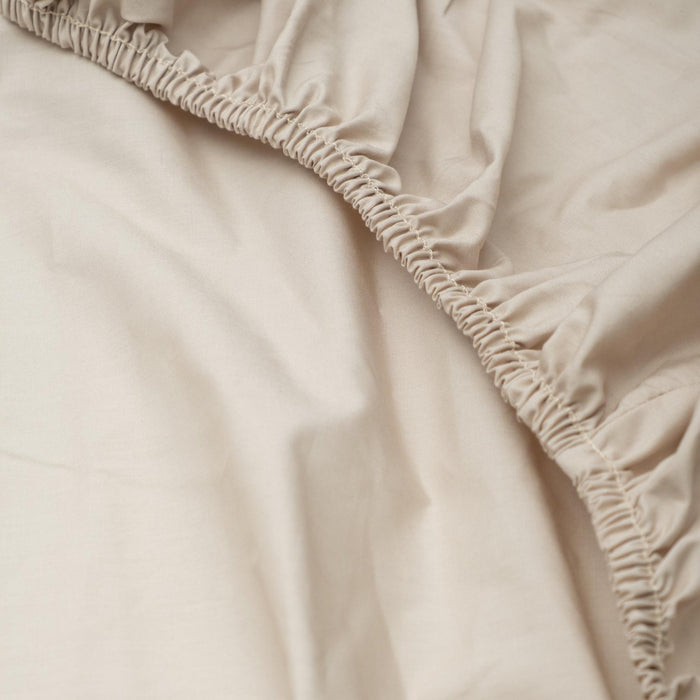 Cotton 200 Thread Count Fitted Sheet - Stone