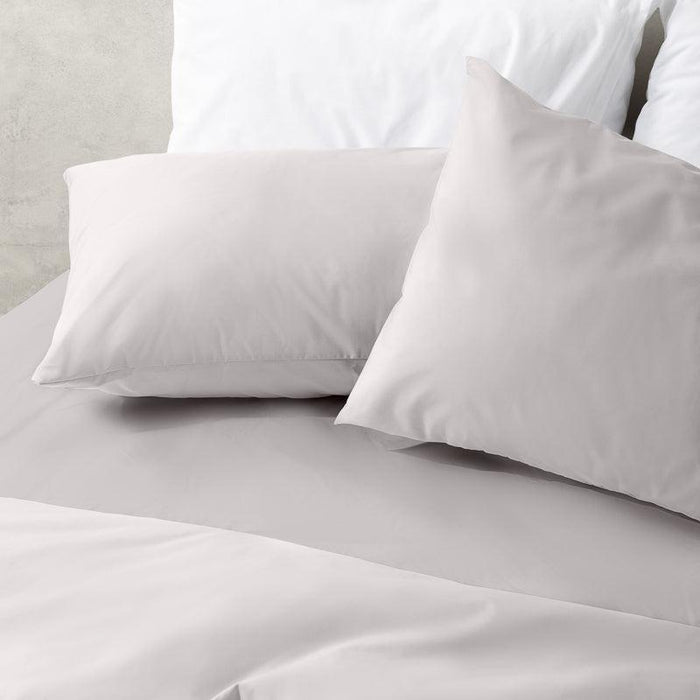 200 Thread Count Cotton Rich Percale Duvet Cover Set Light Grey-Duvet Cover Set