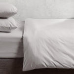 200 Thread Count Cotton Rich Percale Duvet Cover Set Light Grey