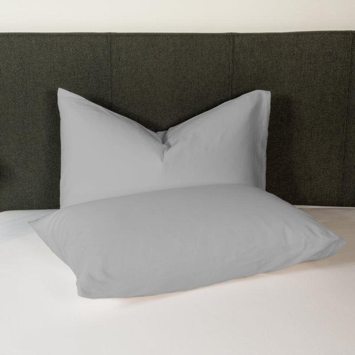 200 Thread Count Cotton Rich Percale Pillowcase - Light Grey-PILLOWCASE