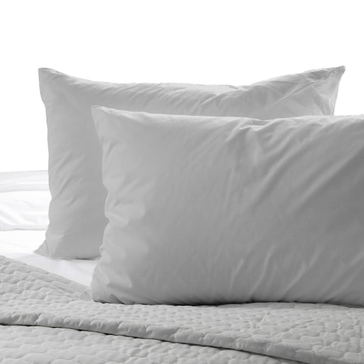 200 Thread Count Cotton Rich Percale Pillowcase - Light Grey-PILLOWCASE
