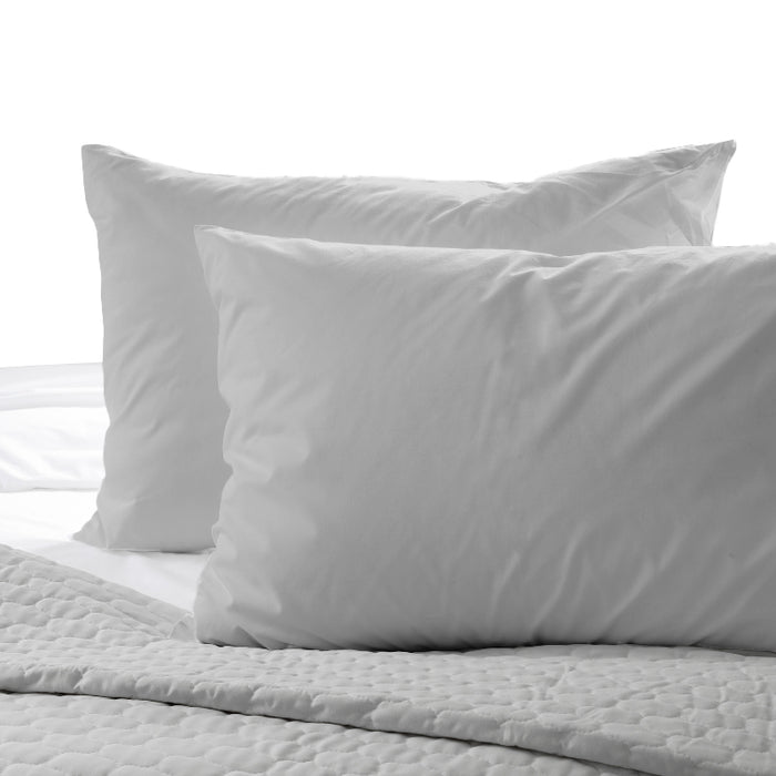 200 Thread Count Cotton Rich Percale Pillowcase - Light Grey-PILLOWCASE