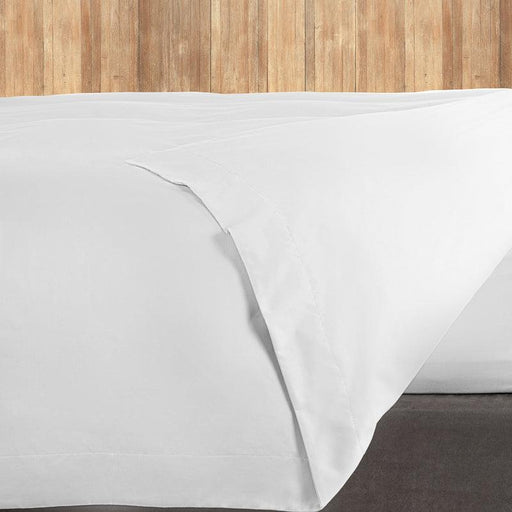 200 Thread Count Flap Oxford Cotton Rich Percale Duvet Cover - White-Duvet Cover