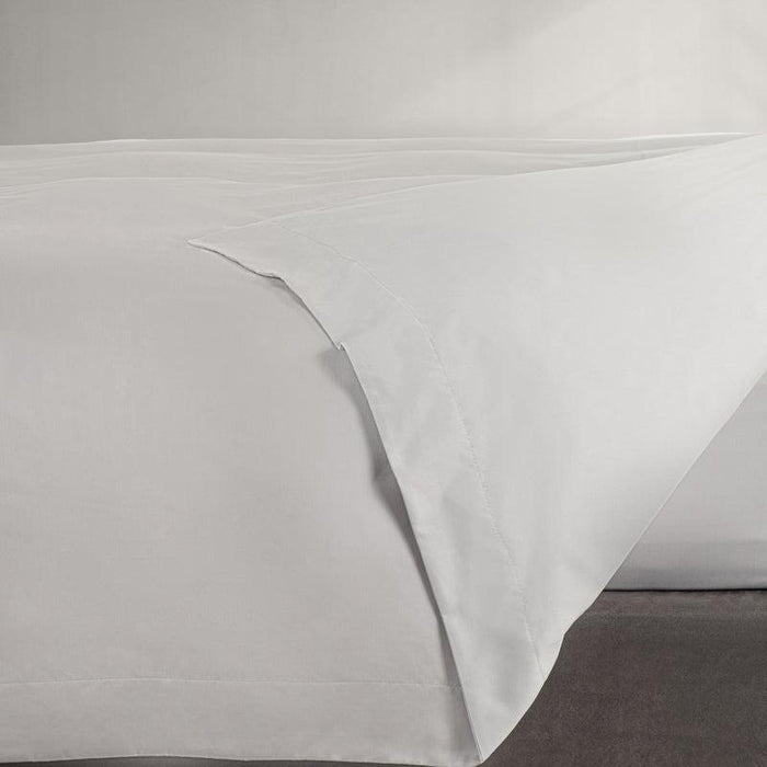 200 Thread Count Oxford Cotton Rich Percale Duvet Cover Set - Light Grey-DUVET COVER SET