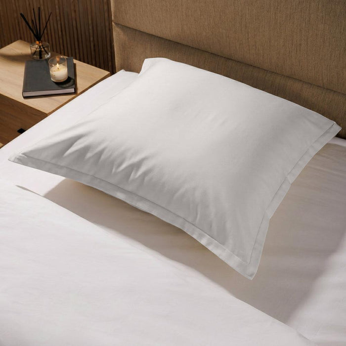 200 Thread Count Oxford Cotton Rich Percale Pillowcase Light Grey-Pillowcases