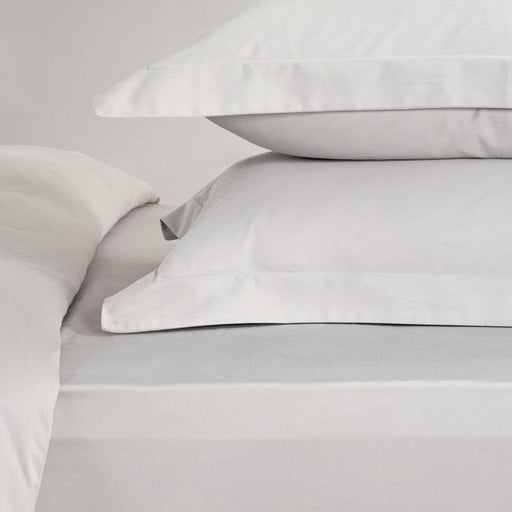 200 Thread Count Oxford Cotton Rich Percale Pillowcase - Light Grey-PILLOWCASE