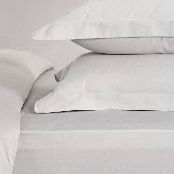 200 Thread Count Oxford Cotton Rich Percale Pillowcase - Light Grey-PILLOWCASE