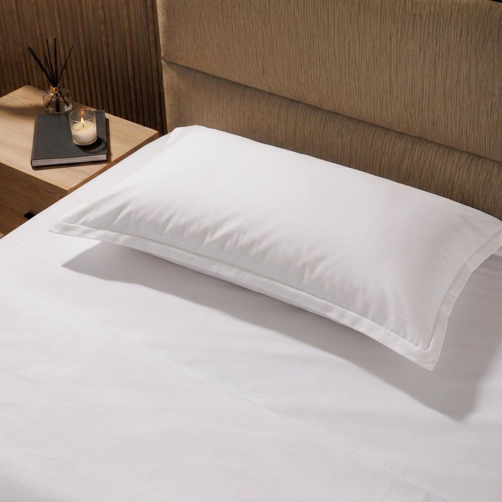 200 Thread Count Oxford Cotton Rich Percale Pillowcase White-Pillowcases