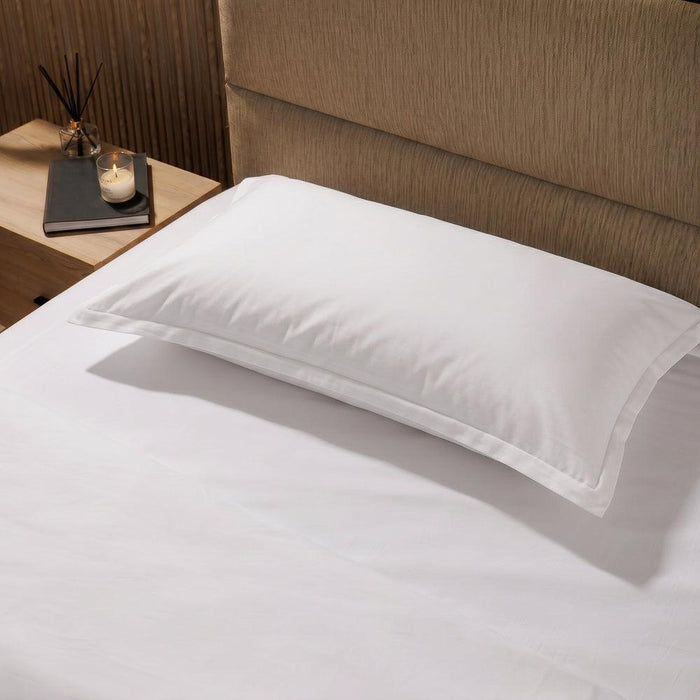 200 Thread Count Oxford Cotton Rich Percale Pillowcase White-Pillowcases