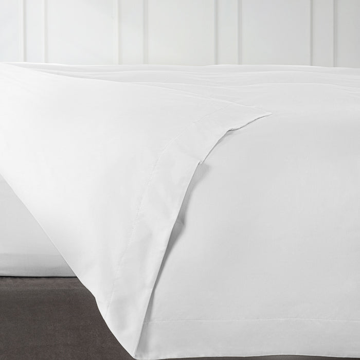 200 Thread Count Flap Oxford 100% Cotton Duvet Cover - White