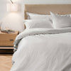200 Thread Count Oxford Cotton Rich Percale Duvet Cover Set Light Grey