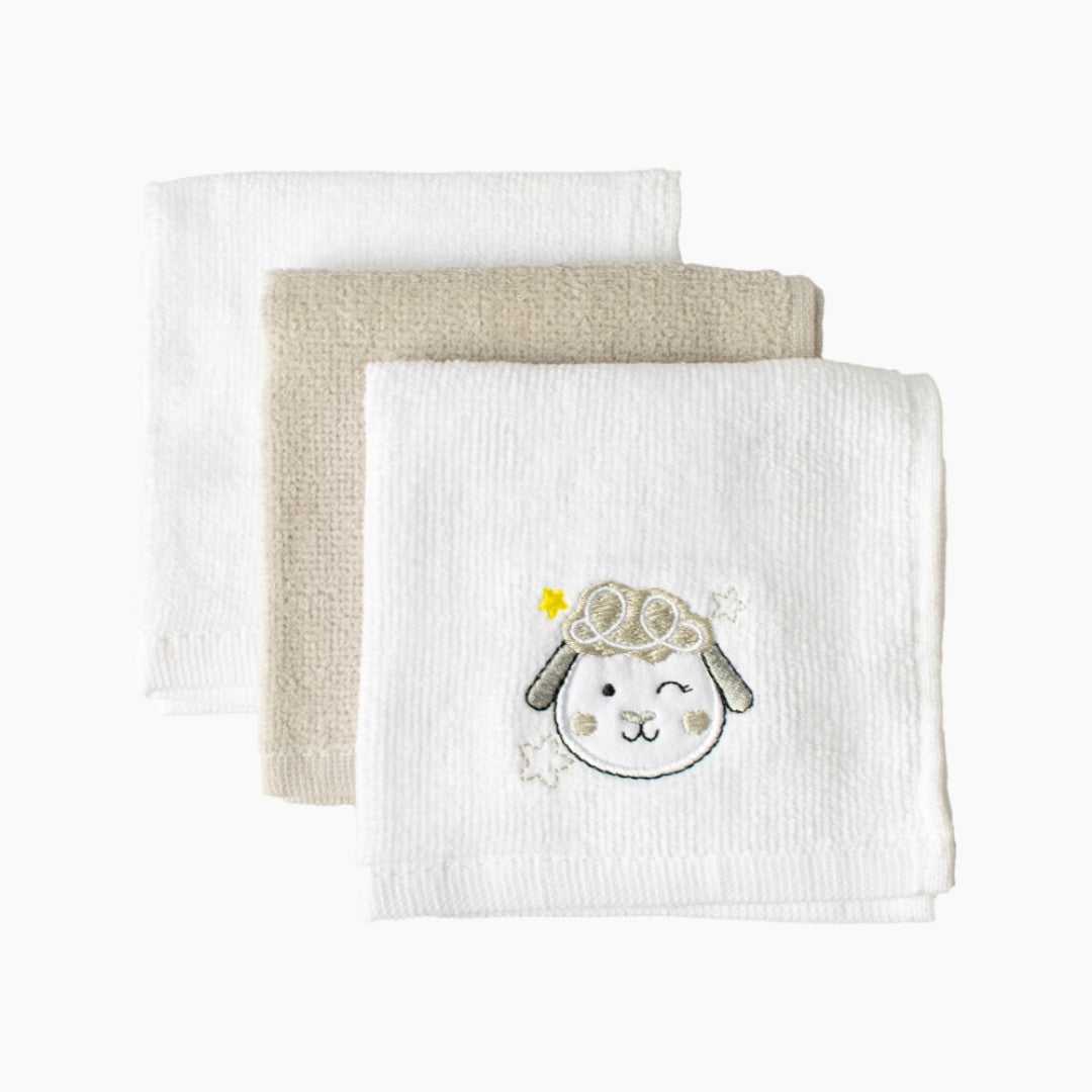 3pk Face Cloths - Sheep