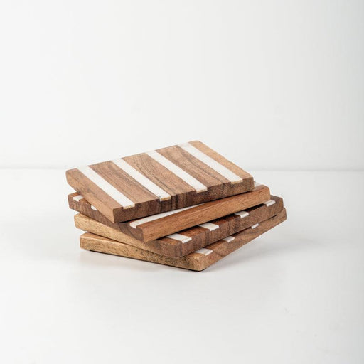 4 Pack Coasters with Wood & Resin Inlay - Classic Line