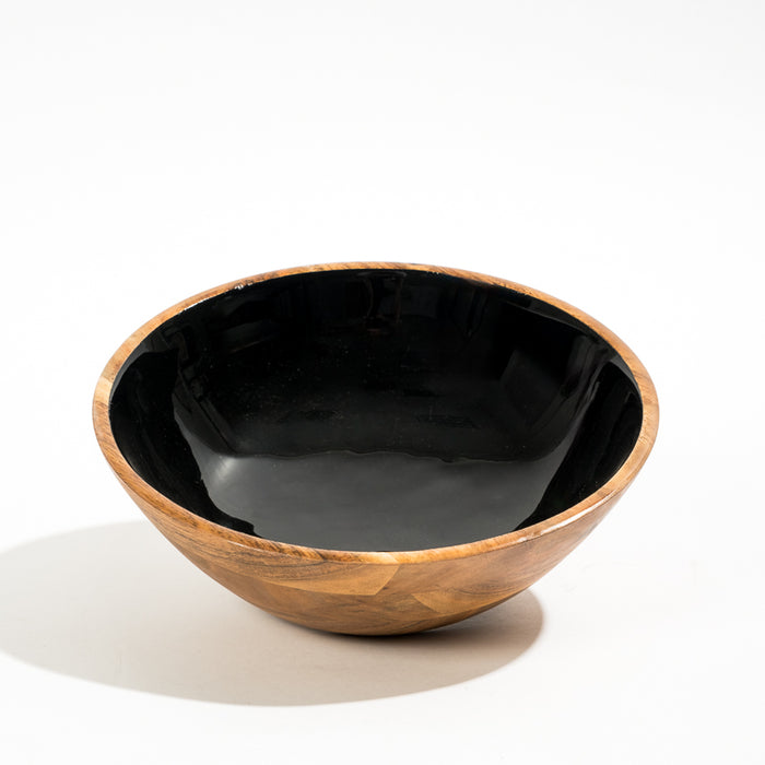 Acacia Wood Salad Bowl with Enamel - Dusk