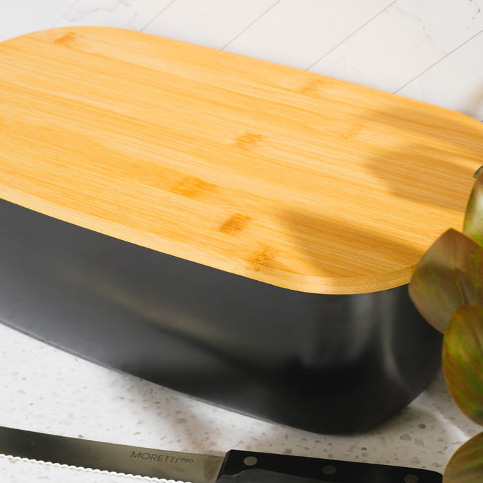 Bamboo Fibre Bread Bin - Black