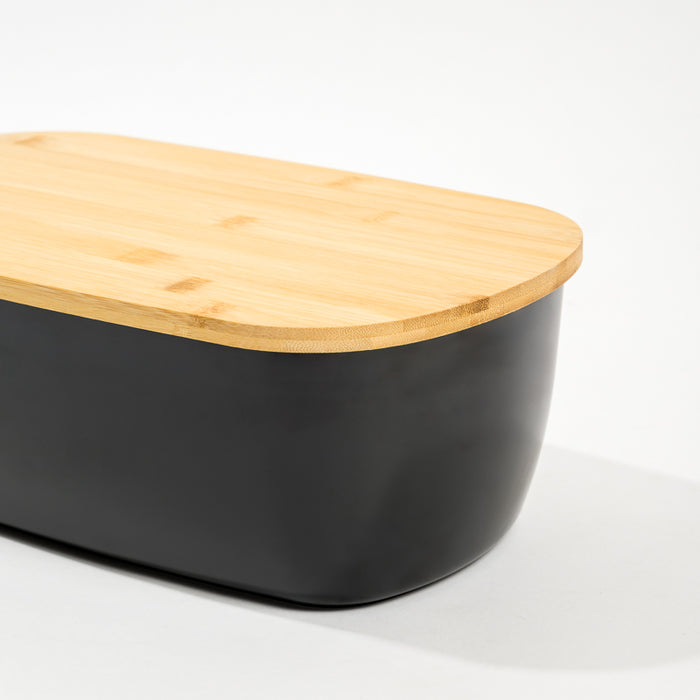 Bamboo Fibre Bread Bin - Black