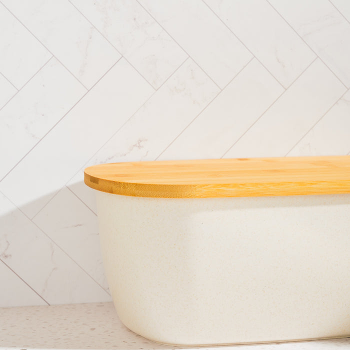 Bamboo Bread Bin - Cream