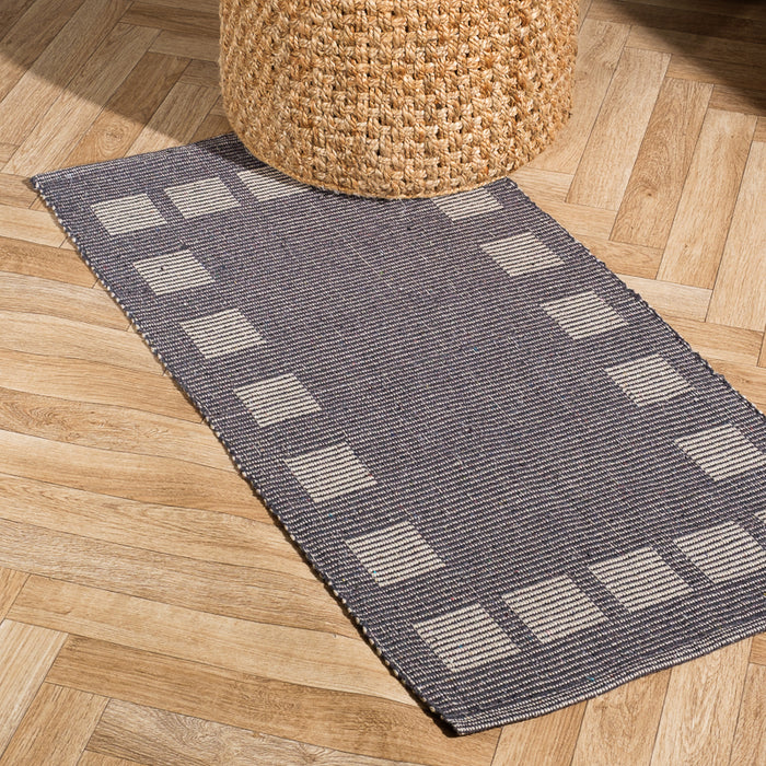 Big Box Pattern Rug Dark Grey (60 x 120cm)