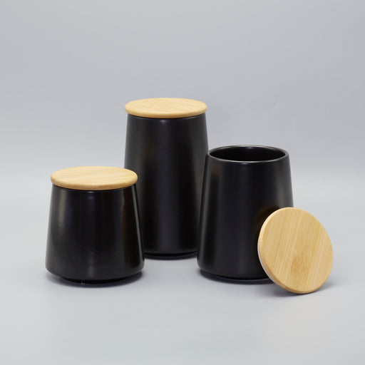 Black Ceramic Storage Canister - Medium