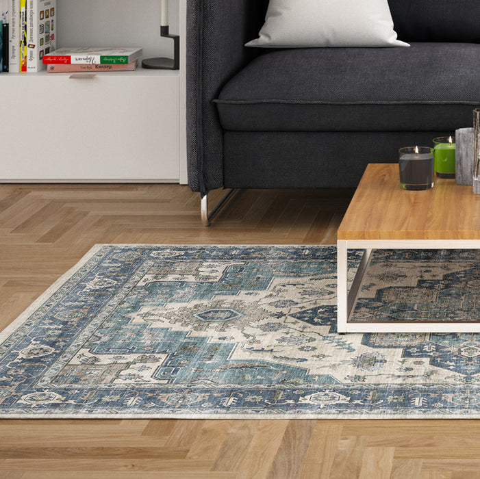 Silkwhisper Printed Carpet - Blue Lagoon