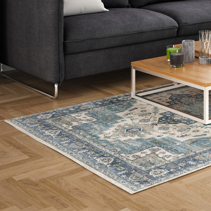 Silkwhisper Printed Carpet - Blue Lagoon