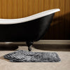 Brooklyn Jacquard Memory Foam Bathroom Mat Dark Grey 2 Piece