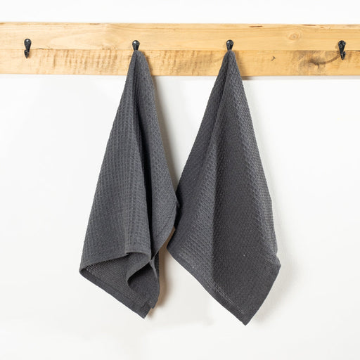 Caterer's Choice Waffle Weave Kitchen Towel Set (2 Pack) - Dark Grey