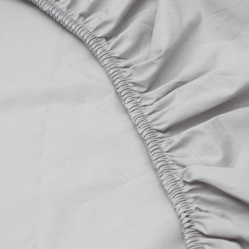 Cotton 200 Thread Count Fitted Sheet - Light Grey