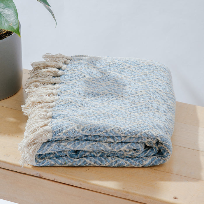 Cotton Bay Big Weave Throw - Aqua