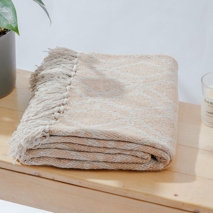 Cotton Bay Honeycomb Throw - Beige