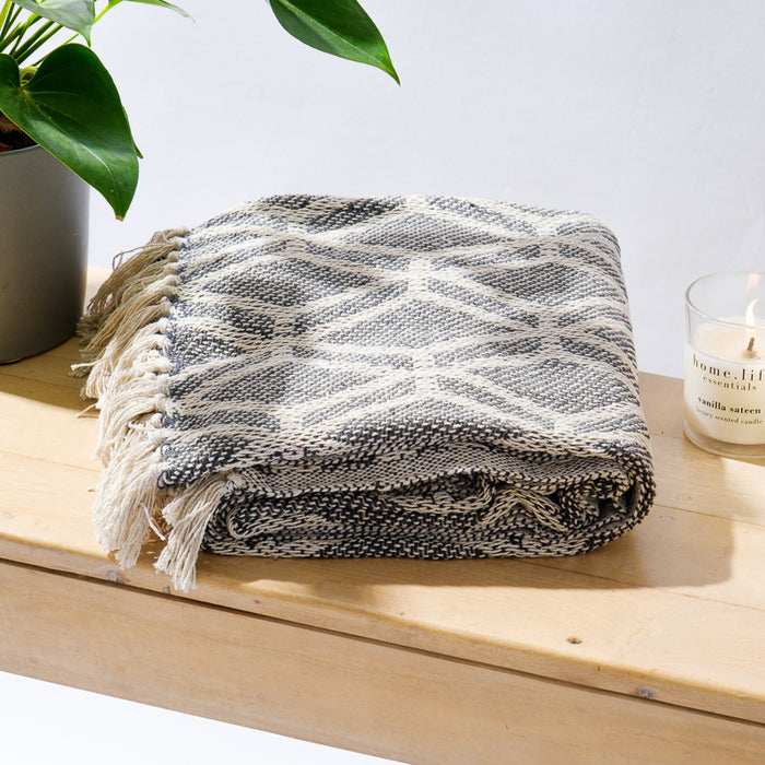 Cotton Bay Honeycomb Throw - Dark Grey