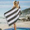 Cotton Bay Miami Cabana Beach Towel Charcoal