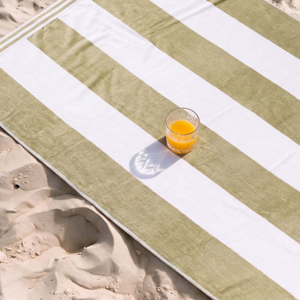 Cotton Bay Miami Cabana Beach Towel Sage Shore