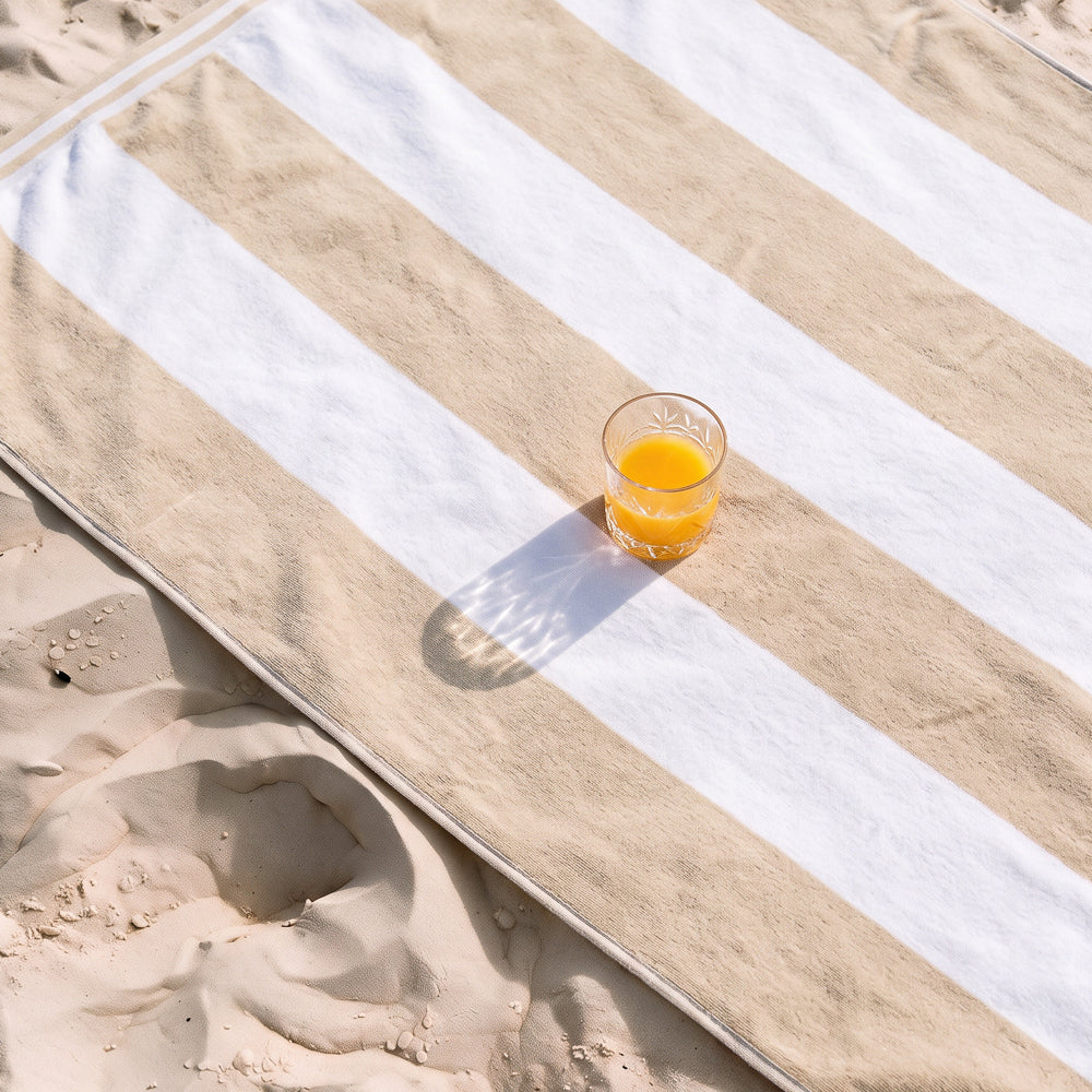 Cotton Bay Miami Cabana Beach Towel Sandy Stripe